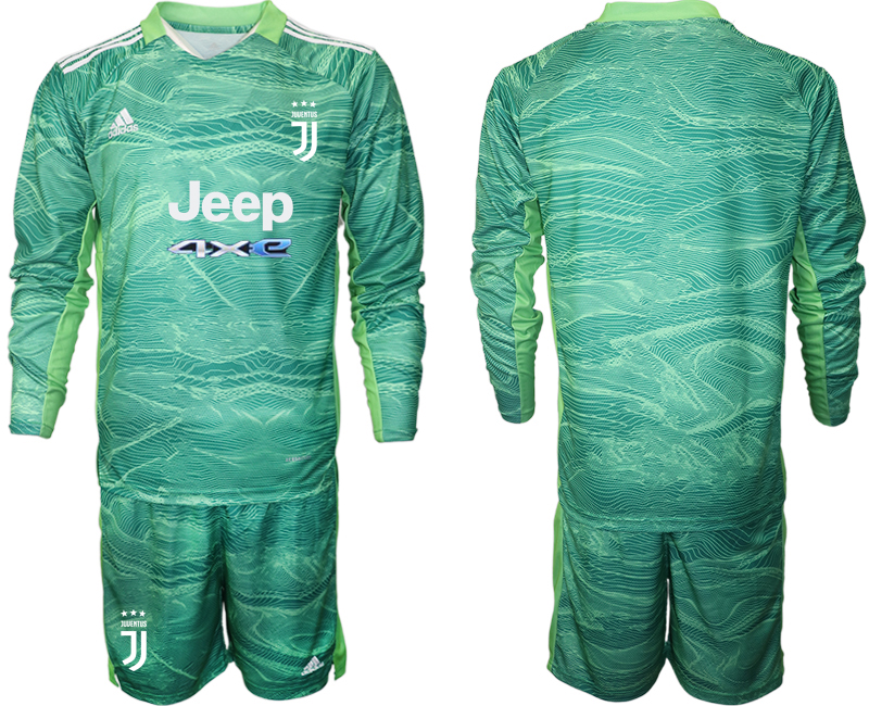 Men 2021-2022 Club Juventus green Goalkeeper Long Sleeve blank Adidas Soccer Jersey